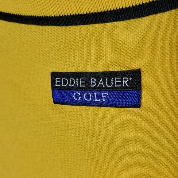 Vintage 90's Eddie Bauer Golf Mens EBTEK Yellow Polo Shirt Size Small Preppy - Picture 5 of 10